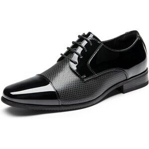 Bruno Marc Men's Black Tuxedo Shoe Slip on Classic Patent Velvet Leather Loafers